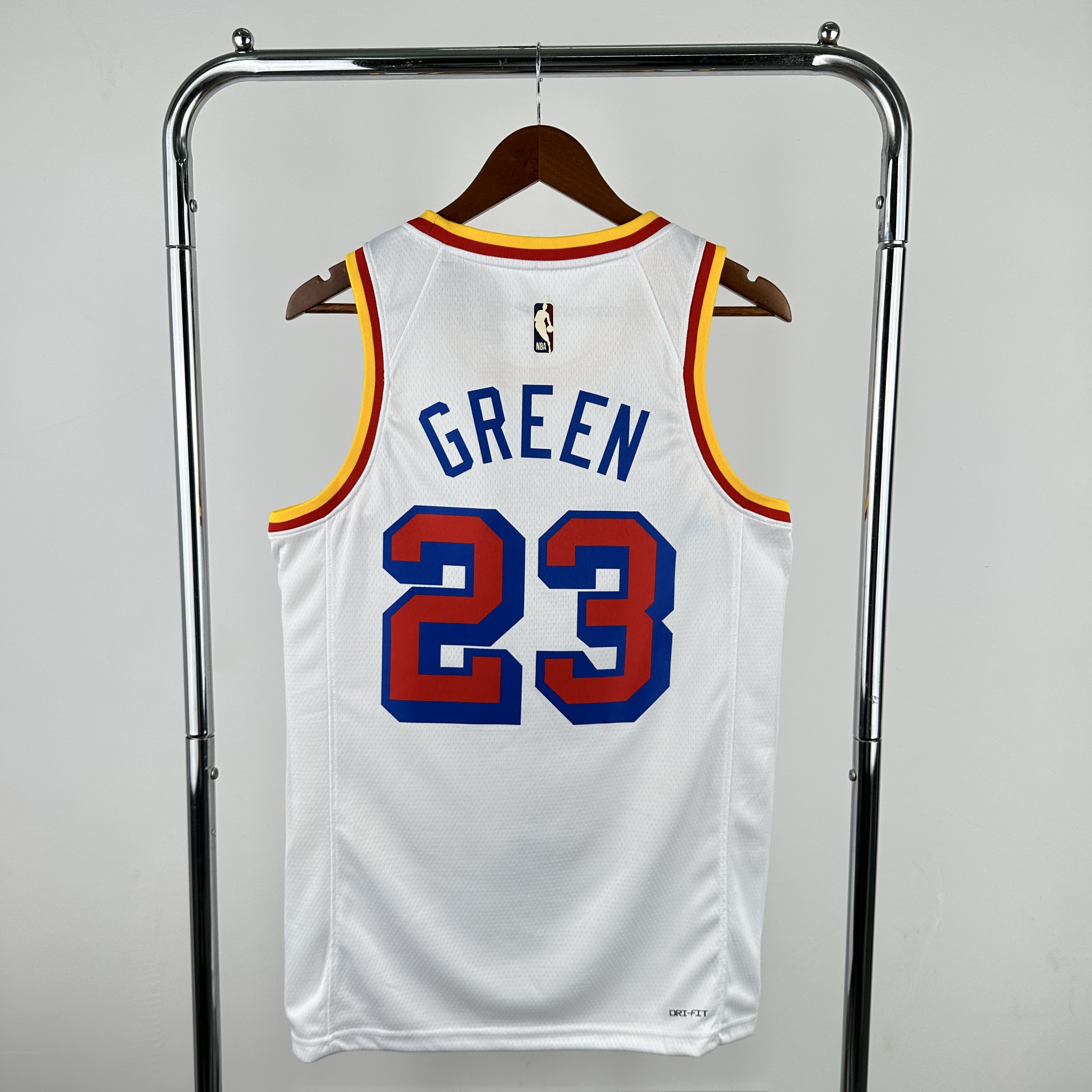 Men Golden State Warriors #23 Green White Season Throwback Nike 2025 NBA Jersey->golden state warriors->NBA Jersey